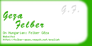 geza felber business card